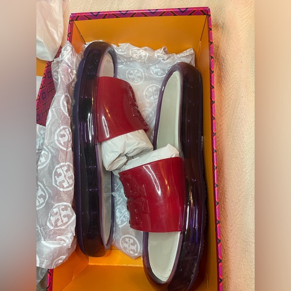 ☂️Tory Burch 💋Red,Deep Purple & light Cream Bubble Jelly❣️ - Picture 2 of 7